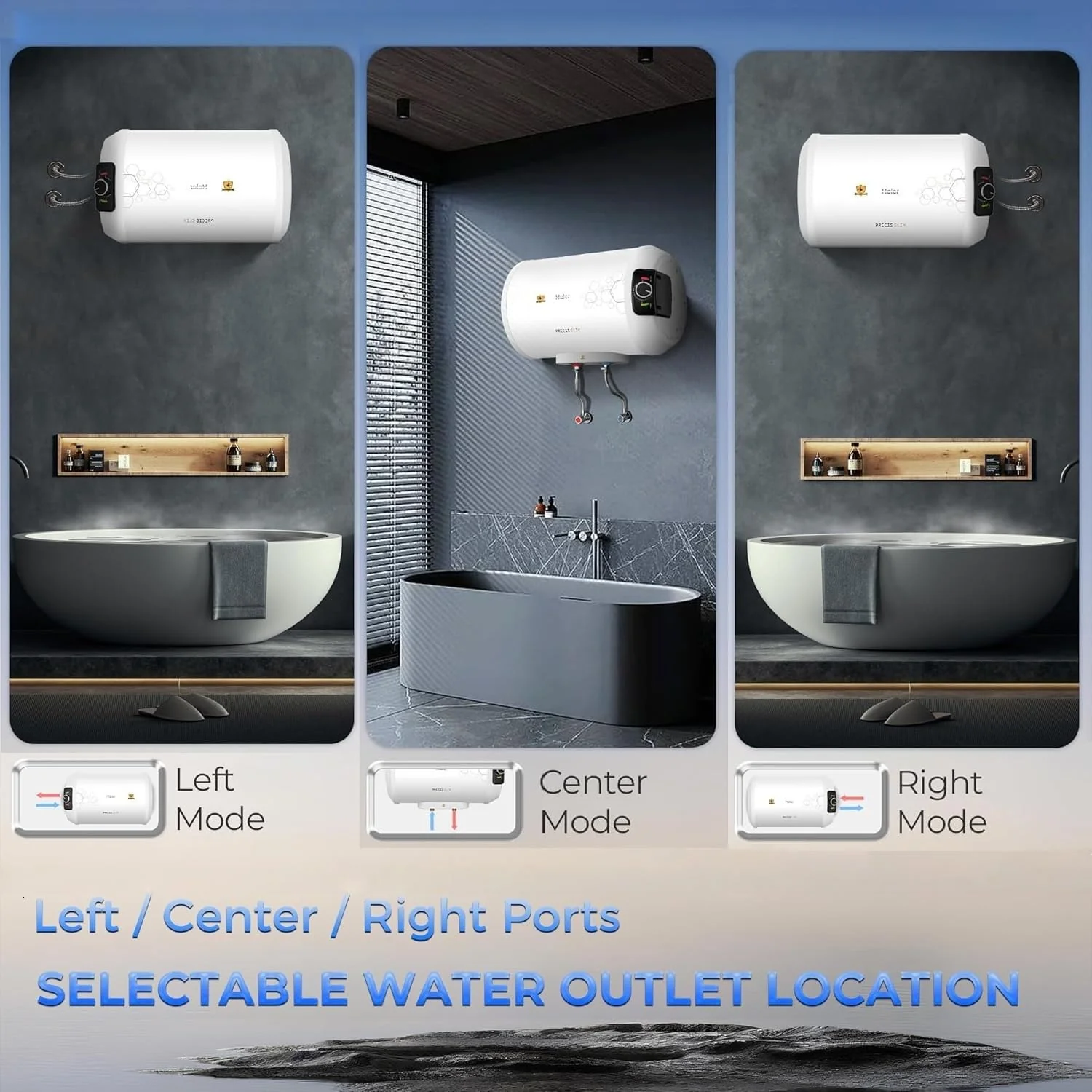 Haier Precis Slim Horizontal Geyser 25 Ltr (Left)| Water Heater 25 litre with Pipe| Free Installation| Shock Proof| Saves electricity| Incoloy 800 Element| 7-Yr Tank 3-Yr Product Warranty - Image 7