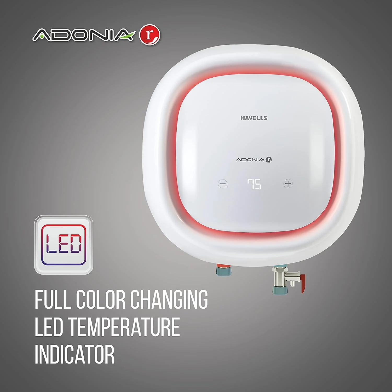 Havells Adonia R 15 Litre Storage Water Heater(Geyser)| Temp. Sensing LED Indicator|Digital Display| Remote Control|5 Star|Warranty:7 Year on Tank |With Shock safe Plug| Free Installation&amp; Flexi Pipes - Image 4