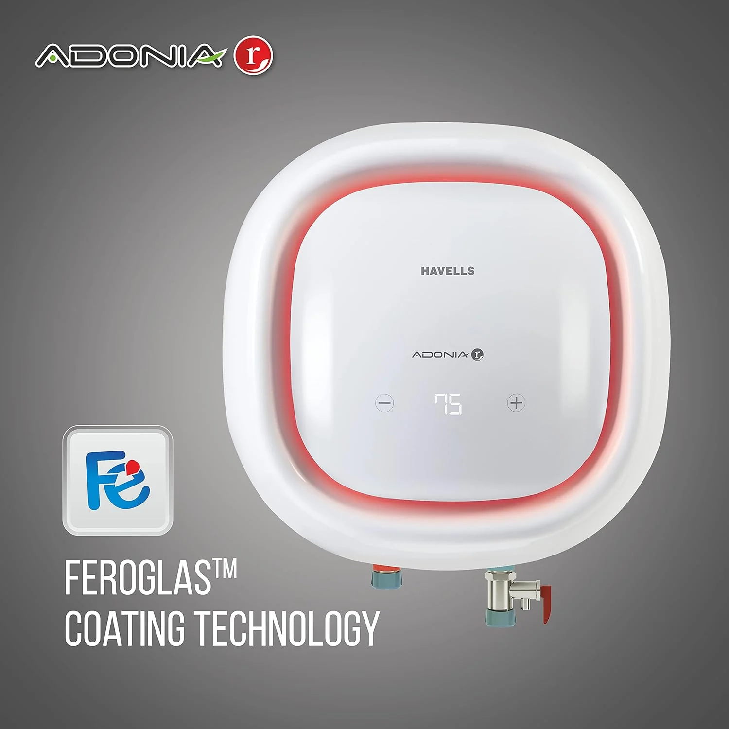 Havells Adonia R 15 Litre Storage Water Heater(Geyser)| Temp. Sensing LED Indicator|Digital Display| Remote Control|5 Star|Warranty:7 Year on Tank |With Shock safe Plug| Free Installation&amp; Flexi Pipes - Image 5