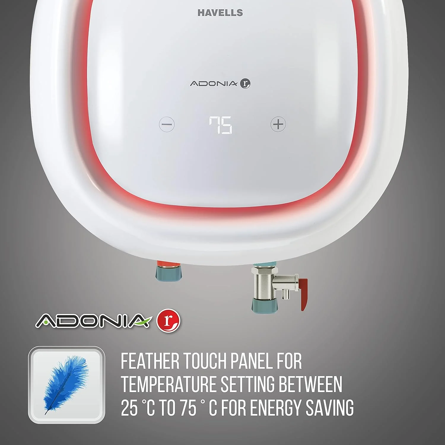 Havells Adonia R 15 Litre Storage Water Heater(Geyser)| Temp. Sensing LED Indicator|Digital Display| Remote Control|5 Star|Warranty:7 Year on Tank |With Shock safe Plug| Free Installation&amp; Flexi Pipes - Image 6