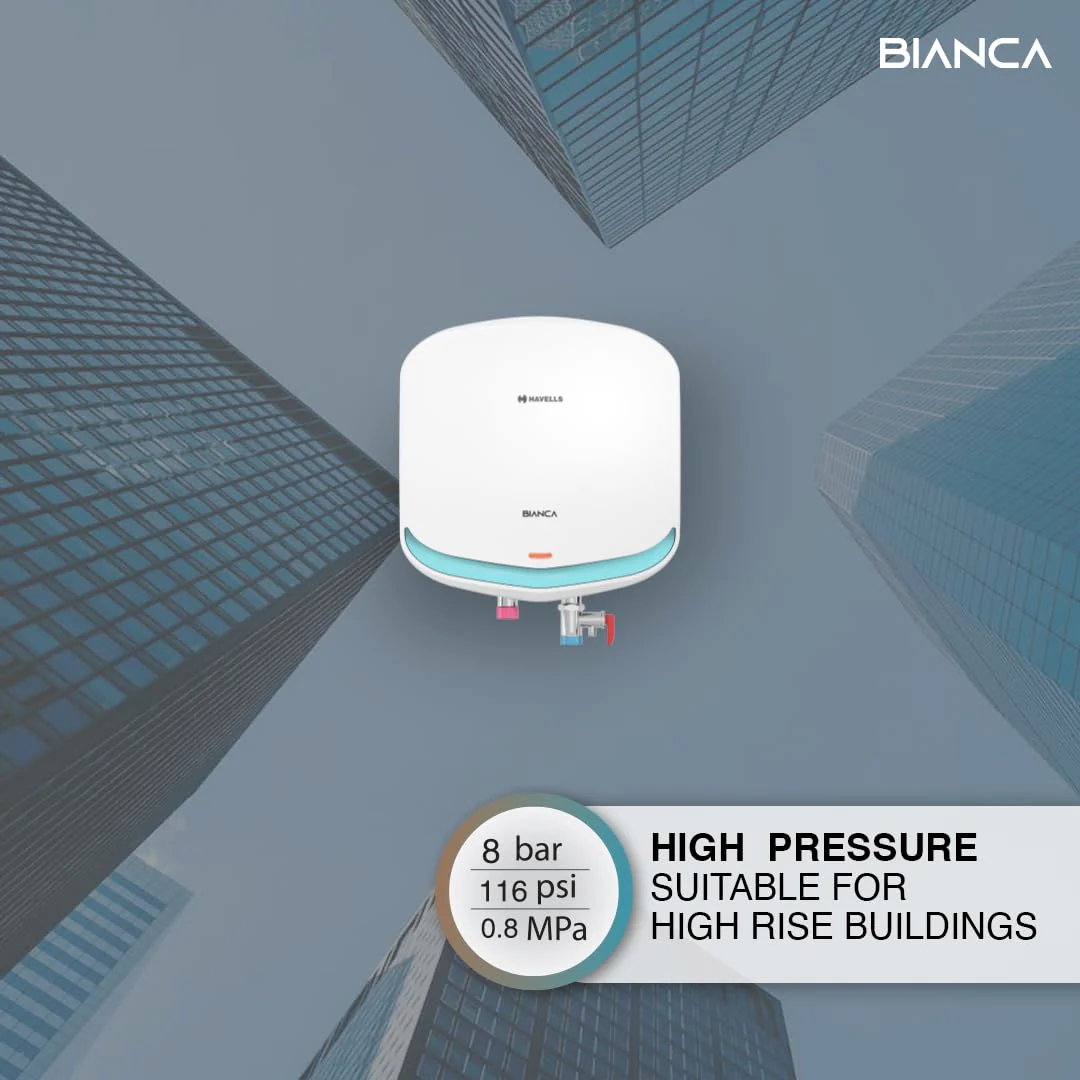 Havells Bianca 3 Litre Instant Water Heater(Geyser)| Bi Color LED IndicatorGlass Coated Anti-Rust Tank|Heavy Duty 3 Pin moulded Plug Top|Warranty: 5 Year on Inner Tank &amp; 3 Year on element (White Blue) - Image 5