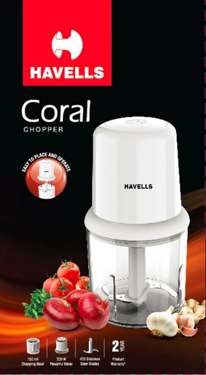 Havells Coral 200W Electric Vegetable Chopper for Kitchen - Image 3