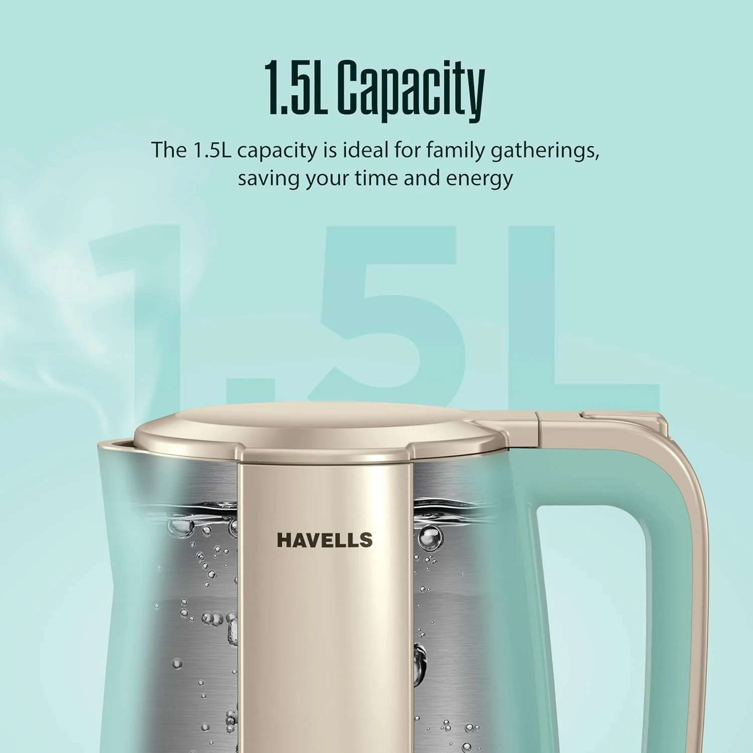 Havells CRAFT Kettle | OptiHeat Tech for Custom Temperature Setting - Image 3
