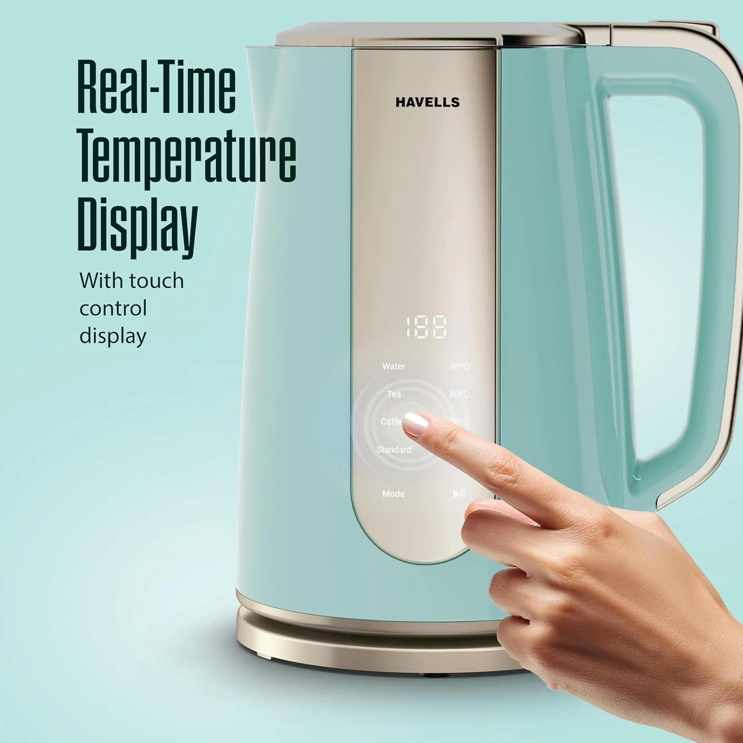 Havells CRAFT Kettle | OptiHeat Tech for Custom Temperature Setting - Image 4