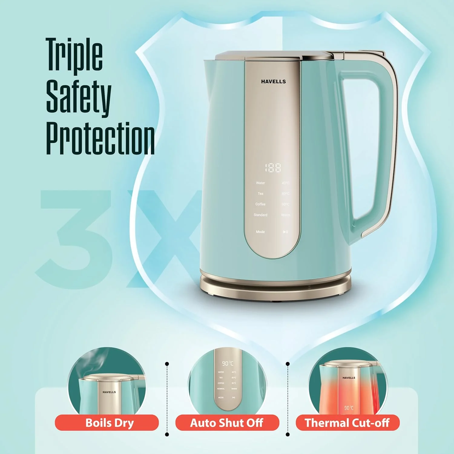 Havells CRAFT Kettle | OptiHeat Tech for Custom Temperature Setting - Image 7