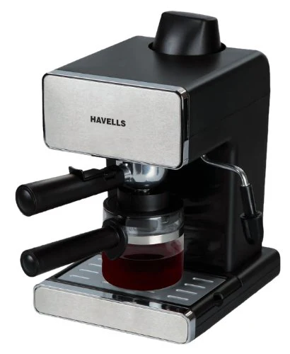 Havells Donato Espresso Coffee Maker 900W | Stainless Steel Body | Stylish Black Design