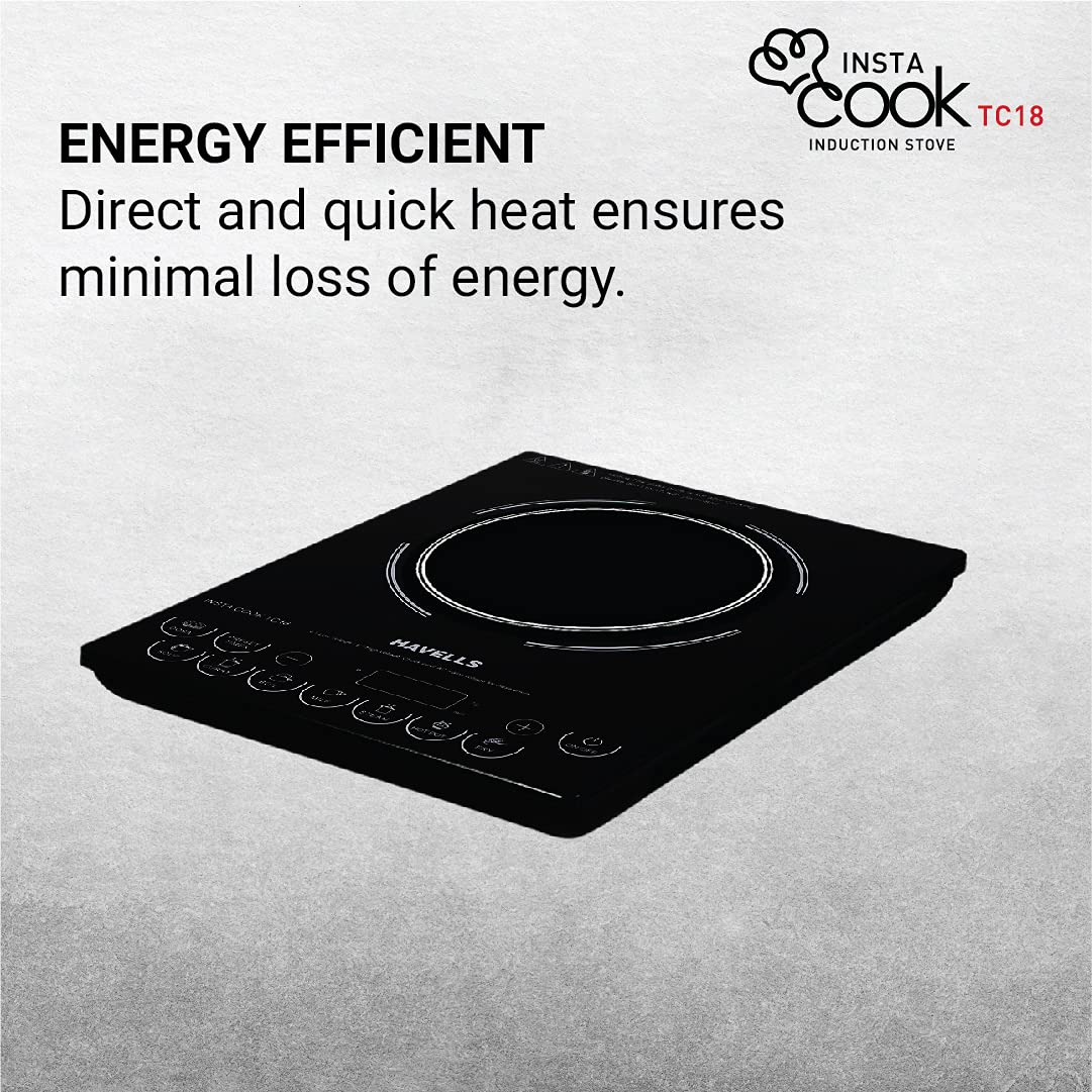 Havells Induction Cooktop Tc 18 1800 Watt (Crystal Glass, Black) (Ghcicdqk180) - Image 10
