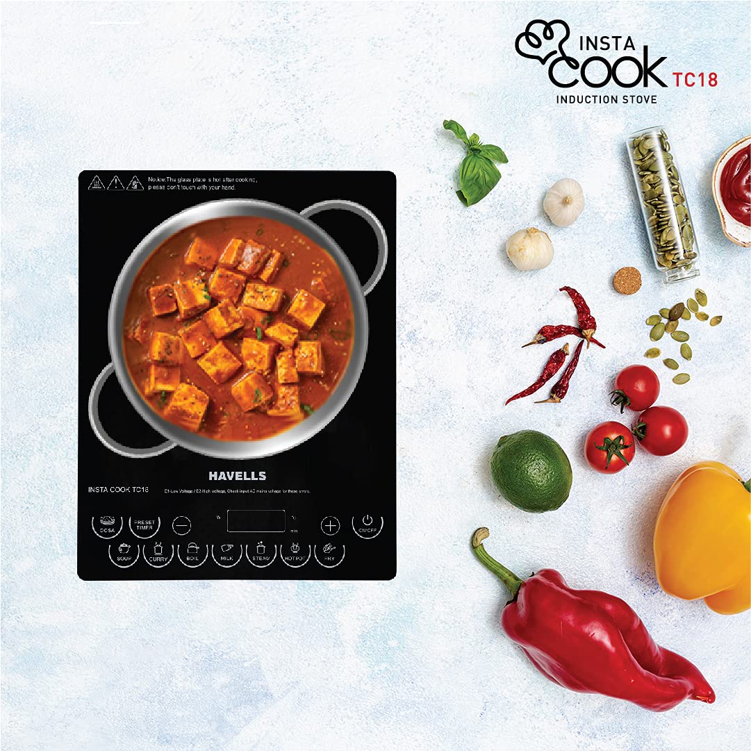 Havells Induction Cooktop Tc 18 1800 Watt (Crystal Glass, Black) (Ghcicdqk180) - Image 13