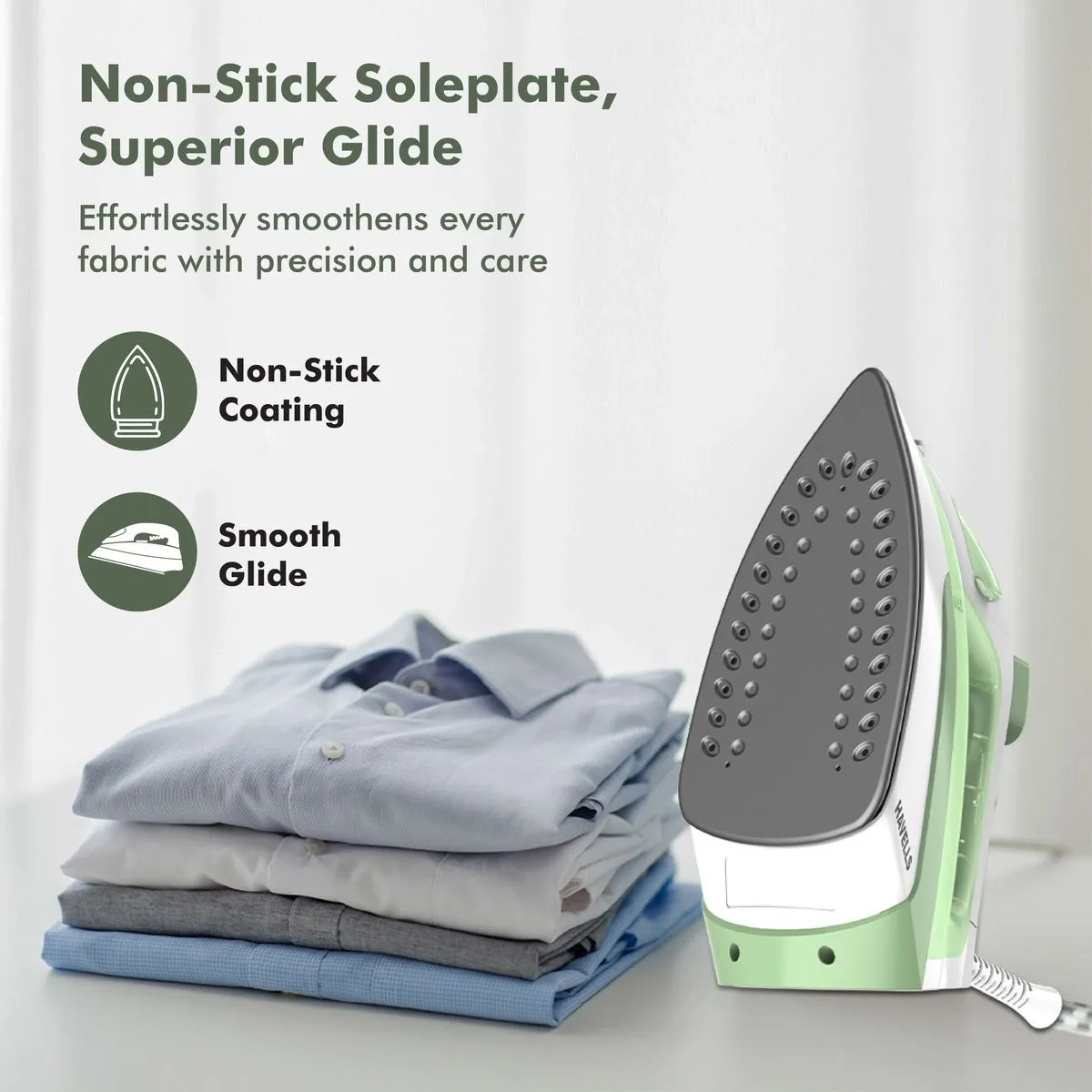 Havells Inox 1600W Steam Iron (GHGSIEGG160) | Powerful Steam Iron - Image 6