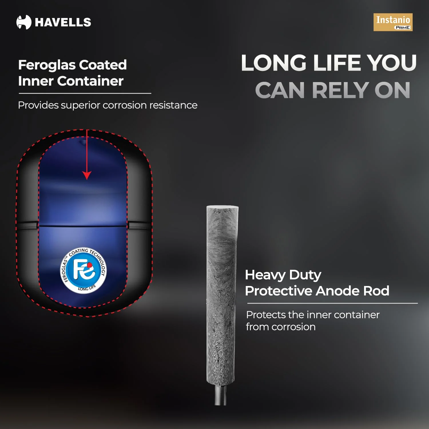 Havells Instanio Prime 15L Storage Water Heater(Geyser)|Faster Heating|Safer to use|Saves electricity|Engineered for Hard Water|Color Changing LED Indicator|Anti Rust Tank|Heavy Duty Heating Element - Image 8