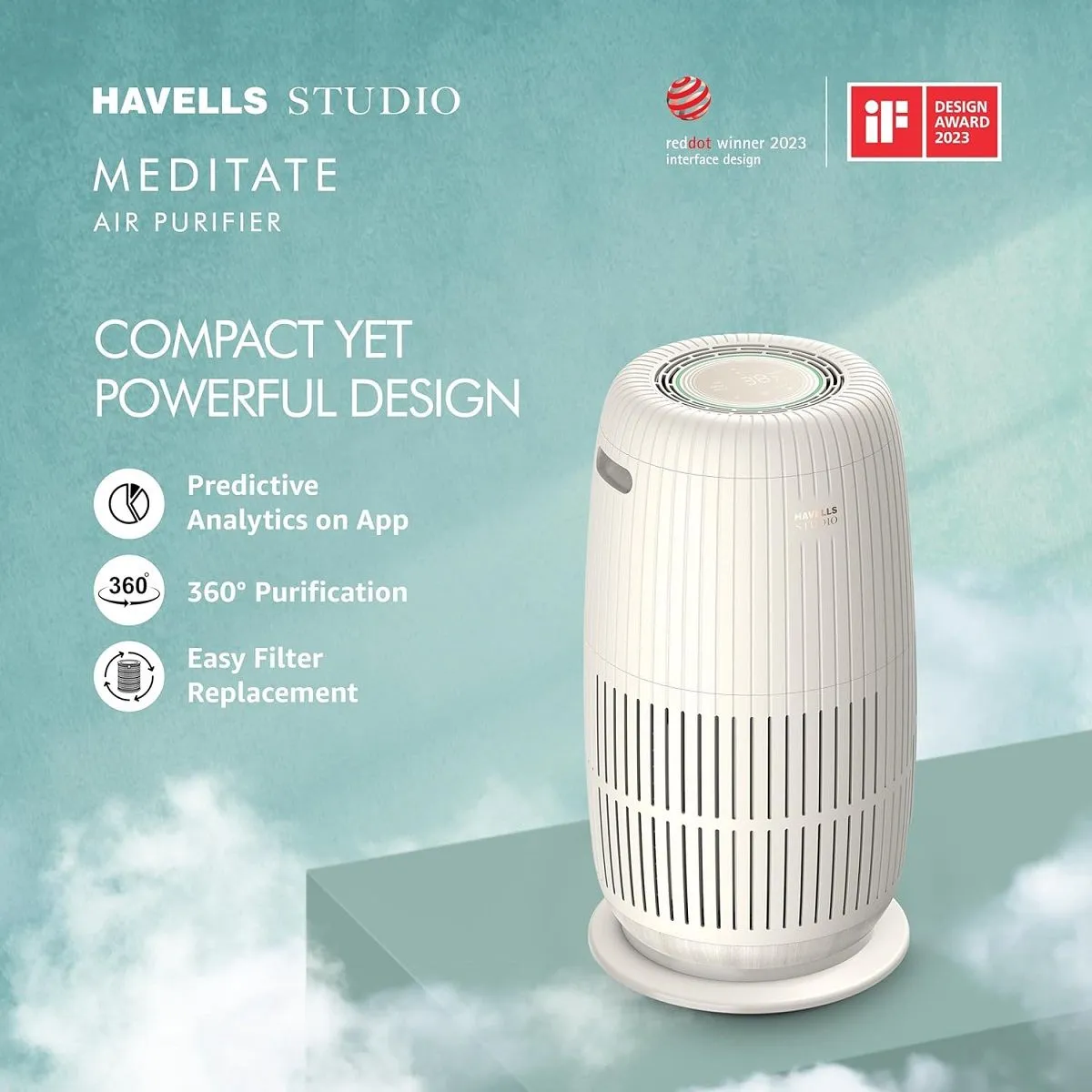 Havells Meditate AP 250 Pearl Air Purifier (GHRAPERW50) – Advanced Air Purification, White - Image 3