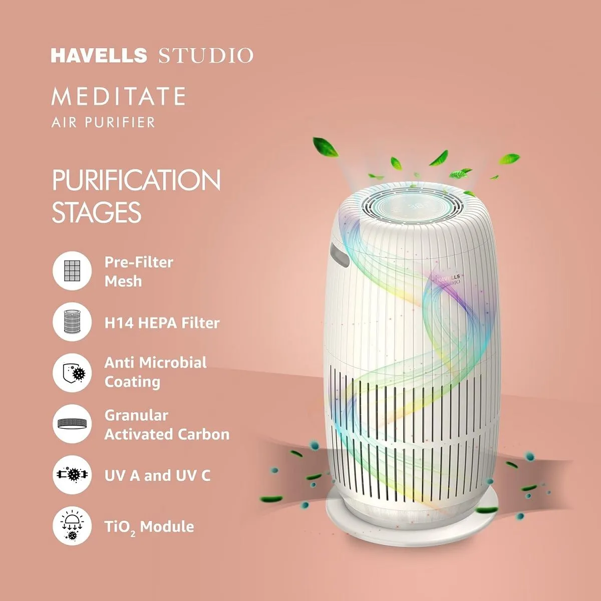 Havells Meditate AP 250 Pearl Air Purifier (GHRAPERW50) – Advanced Air Purification, White - Image 6