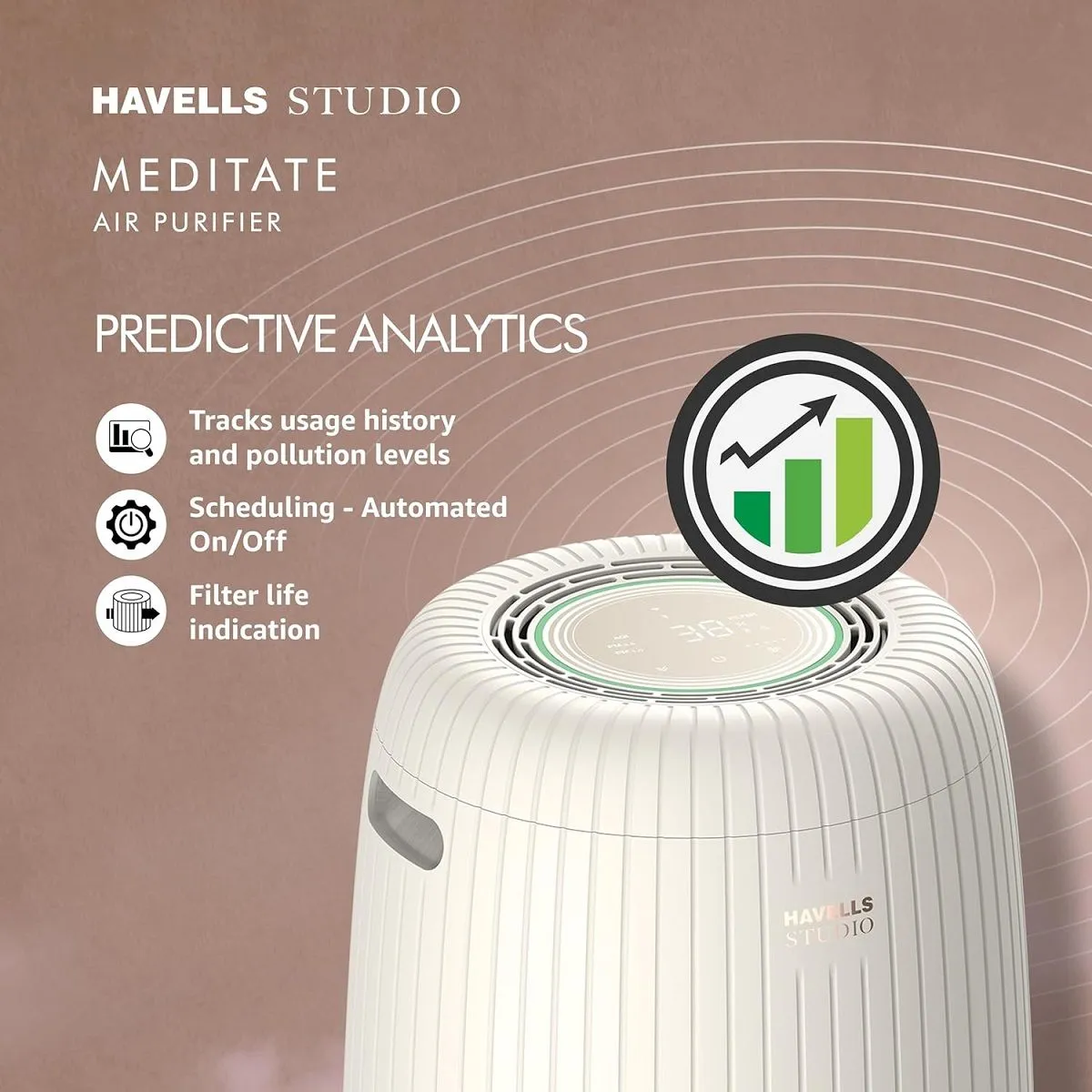 Havells Meditate AP 250 Pearl Air Purifier (GHRAPERW50) – Advanced Air Purification, White - Image 7