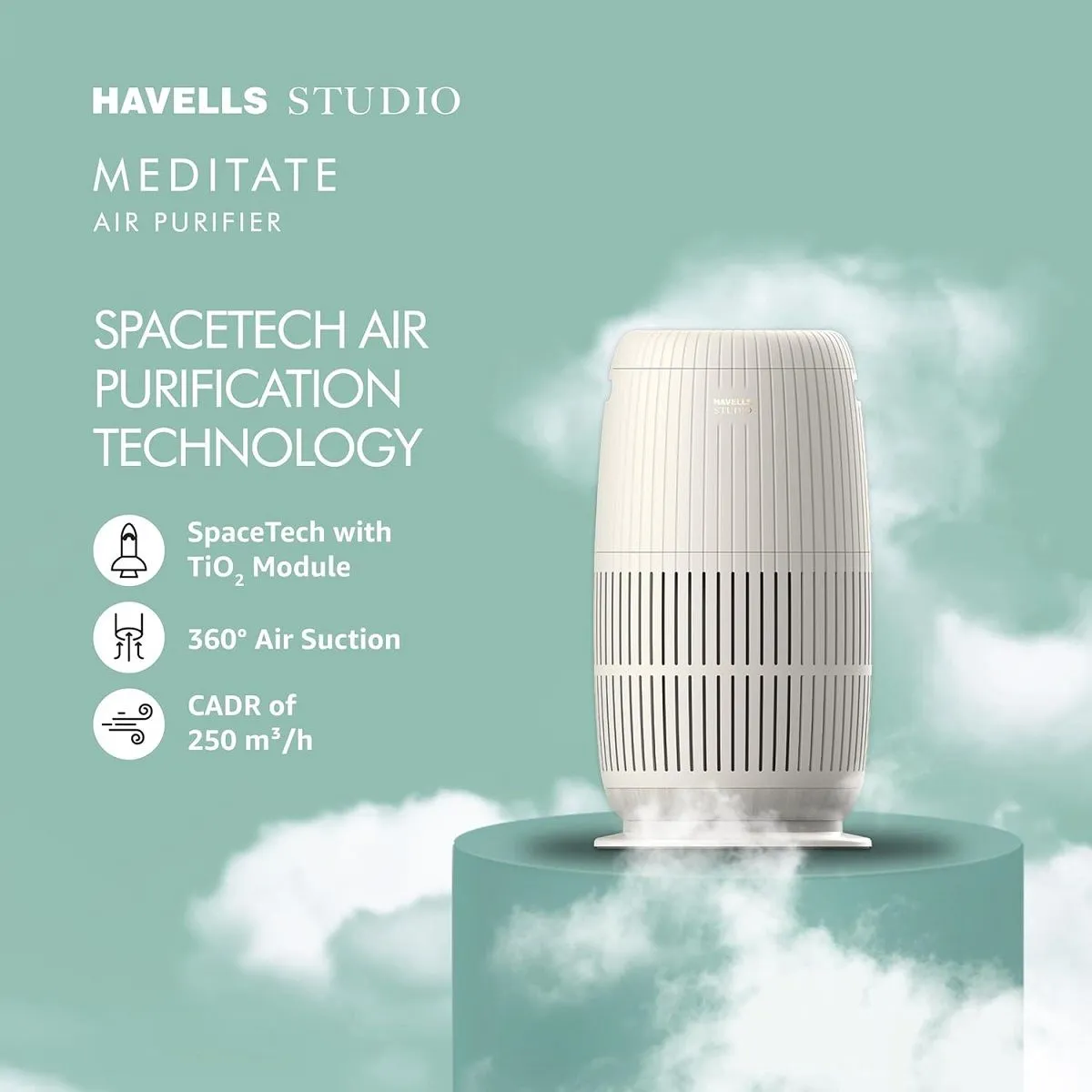 Havells Meditate AP 250 Pearl Air Purifier (GHRAPERW50) – Advanced Air Purification, White - Image 8