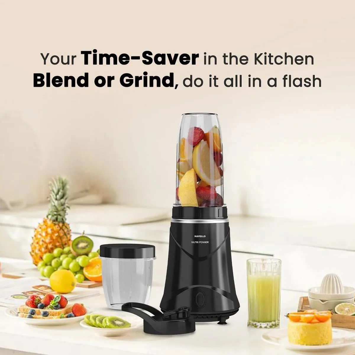Havells Nutri Power Blender 350 Watt Mixer Grinder with Sipper Lid - Image 3