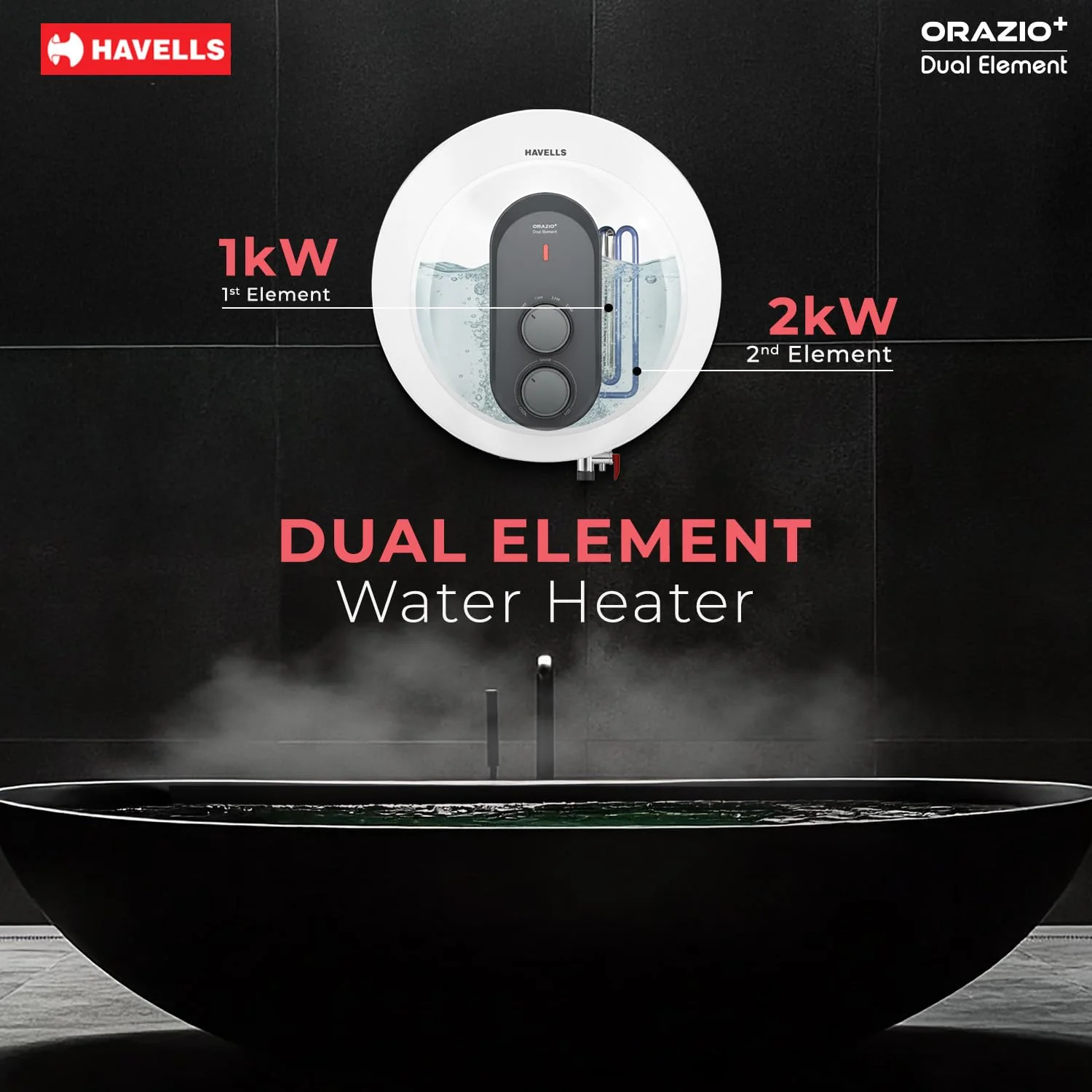 Havells Orazio+ 10L 5-Star Storage Water Heater (White Grey) | Fast Heating Geyser - Image 4