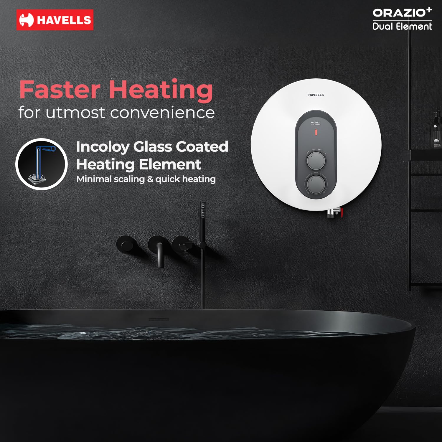 Havells Orazio+ 10L 5-Star Storage Water Heater (White Grey) | Fast Heating Geyser - Image 5
