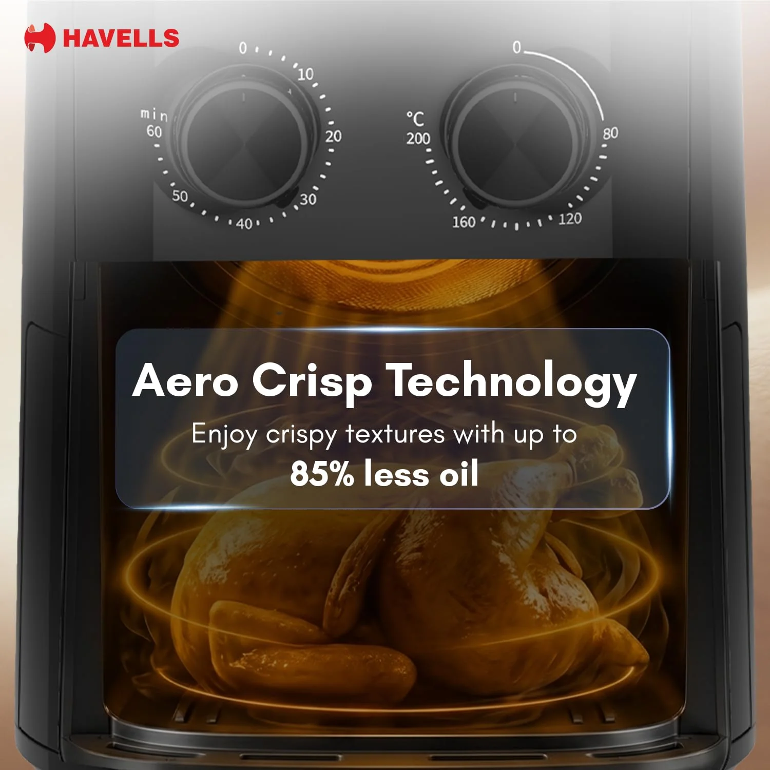 Havells Prolife Aero 4.2L Air Fryer | 6-in-1 Cooking | 85% Less Oil | AeroCrisp Technology - Image 5