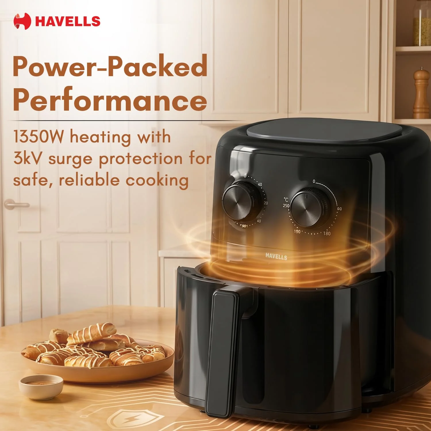 Havells Prolife Aero 4.2L Air Fryer | 6-in-1 Cooking | 85% Less Oil | AeroCrisp Technology - Image 8