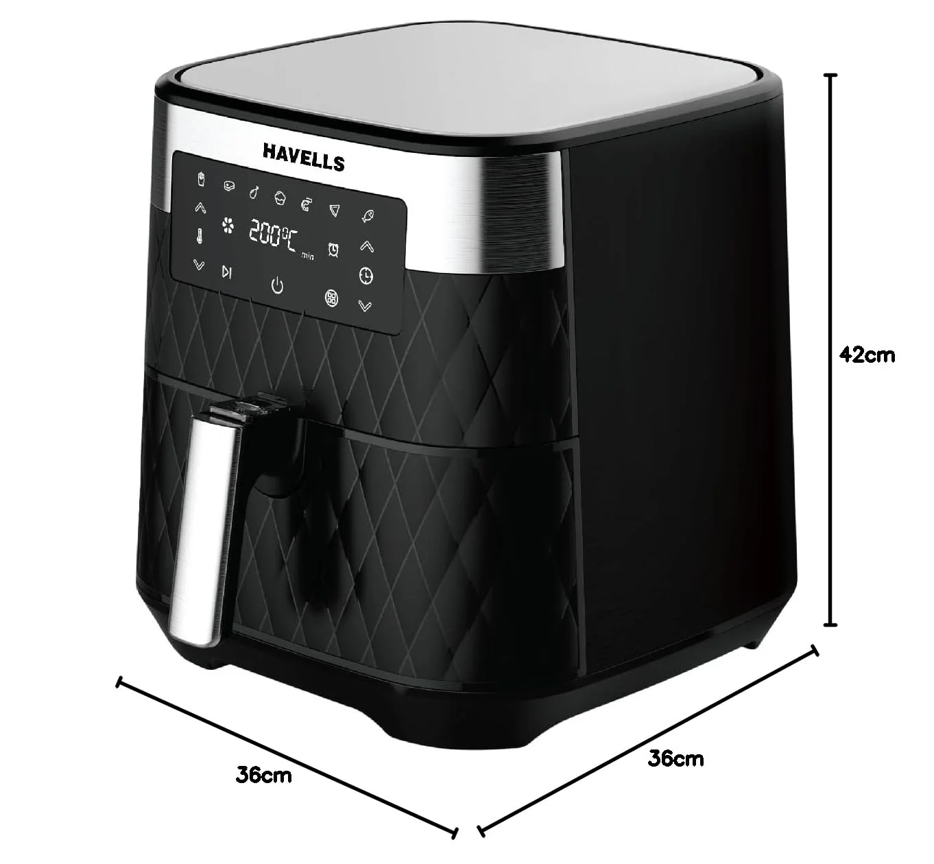 Havells Prolife Luxuria 5.5L Air Fryer | Digital Touch, 7 Preset Menu, 200°C, Low Oil Cooking (Open Box / Without Box) - Image 2