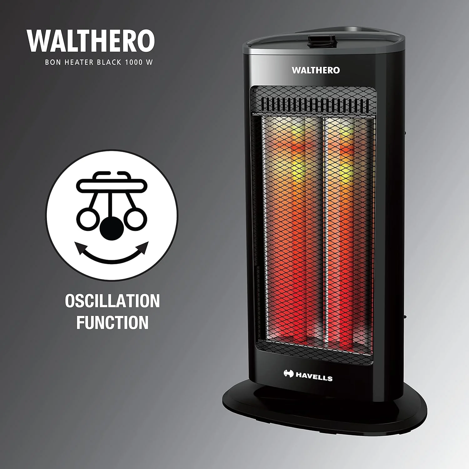 Havells Walthero 1000 Watt Carbon Heater (Black) - Image 4