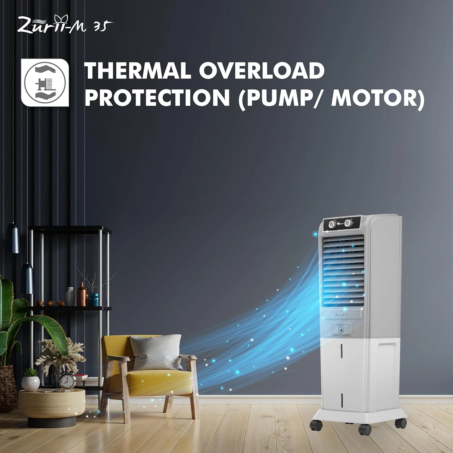 Havells Zurii-M 35L Tower Air Cooler | Powerful Air Delivery - Image 8