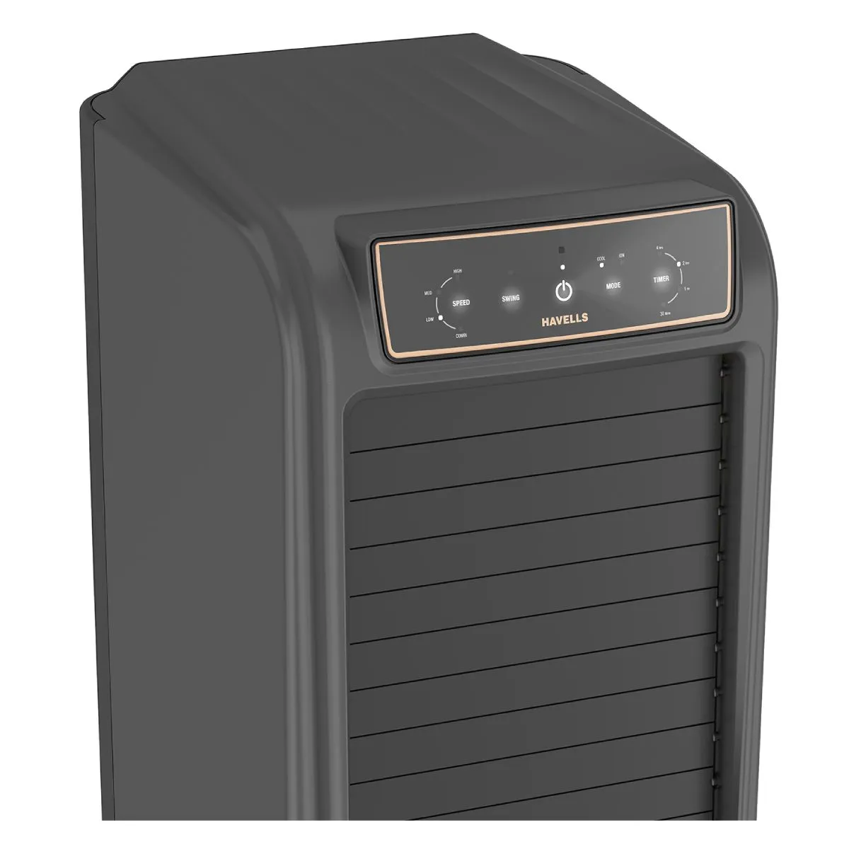 Havells Zurii 40 Litres Tower Air Cooler with Dust Filter Net (Low Water Alarm, Black & Grey) - Image 6