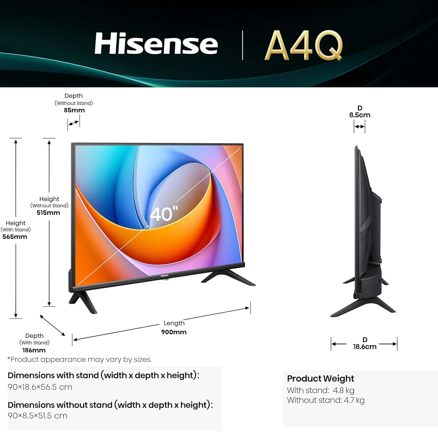 Hisense 100 cm (40 Inches) FHD Smart TV | HDR10 | 4K AI Upscaler | 20W Powerful Speakers, DTS Virtual: X | AI Sports Mode | Voice Remote | VIDAA OS | 40A4Q (Black) - Image 6