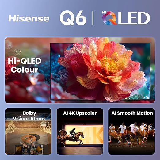 Hisense 50Q6S 50 Inch 4K Ultra HD Smart QLED TV, Dolby Vision, Dolby Atmos, VIDAA U9 Smart OS - Image 3