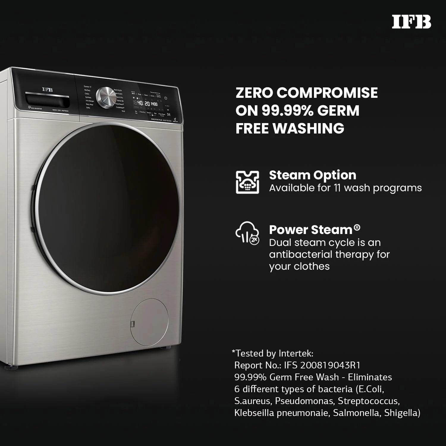 IFB 10 Kg/7 Kg/3 Kg 3-in-1, AI Powered, Fully Automatic Washer Dryer Refresher (IFB Laundrimagic®, EXECUTIVE PLUS ZXV, 9 Swirl Wash, Eco Inverter Technology, SUS VCM) - Image 4
