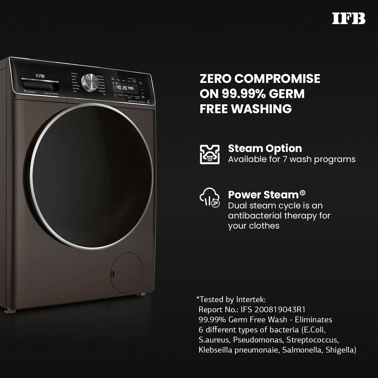 IFB 10 Kg/7 Kg/3 Kg 3-in-1, AI Powered, Fully Automatic Washer Dryer Refresher (Laundrimagic®, EXECUTIVE PLUS ZXM, 9 Swirl Wash, Eco Inverter Technology, Mocha) - Image 2