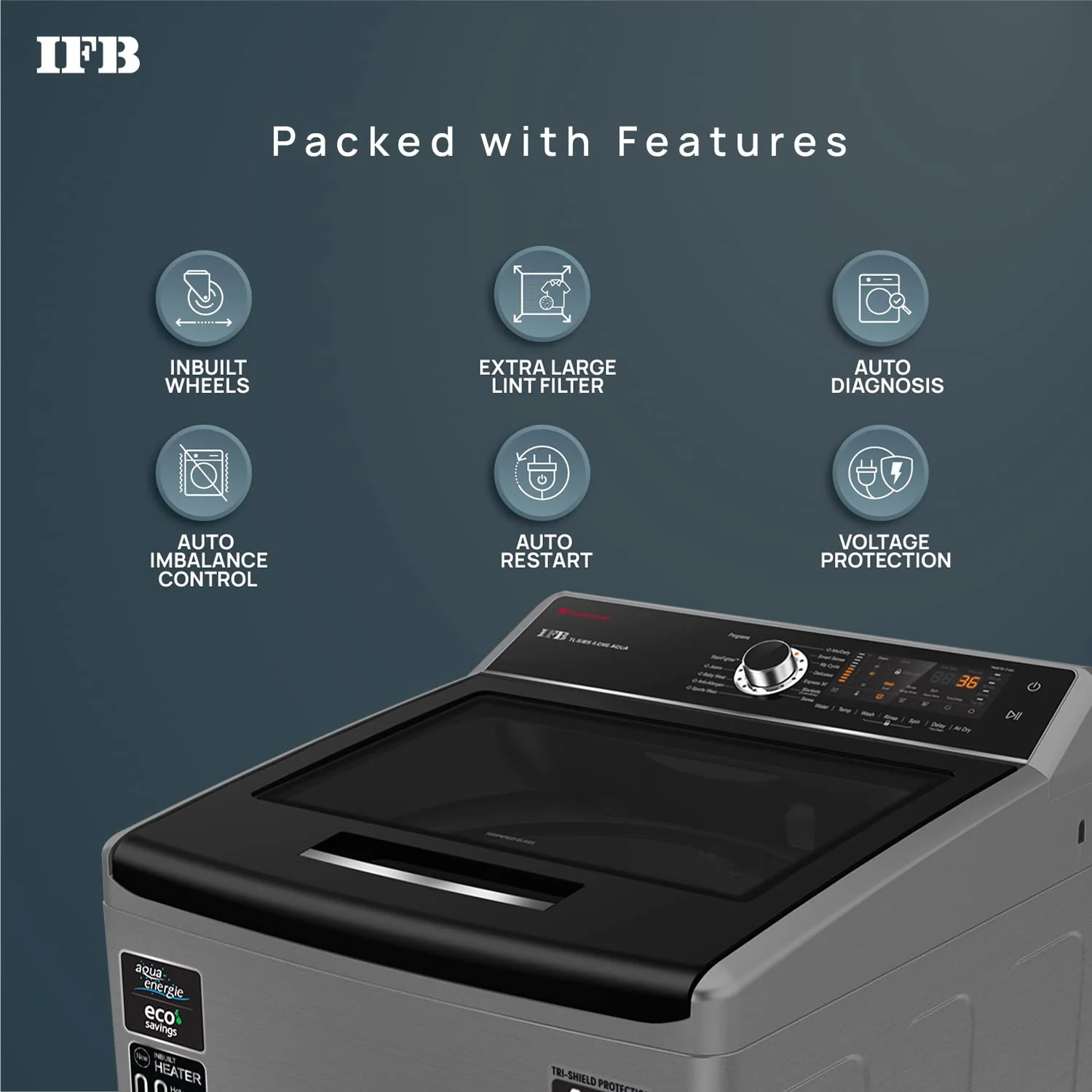 IFB 11.0 Kg 5 Star Top Load Washing Machine Aqua Conserve (TL-SIBS 11.0KG AQUA, Inox, Power Dual Steam, Inbuilt Heater) - Image 4