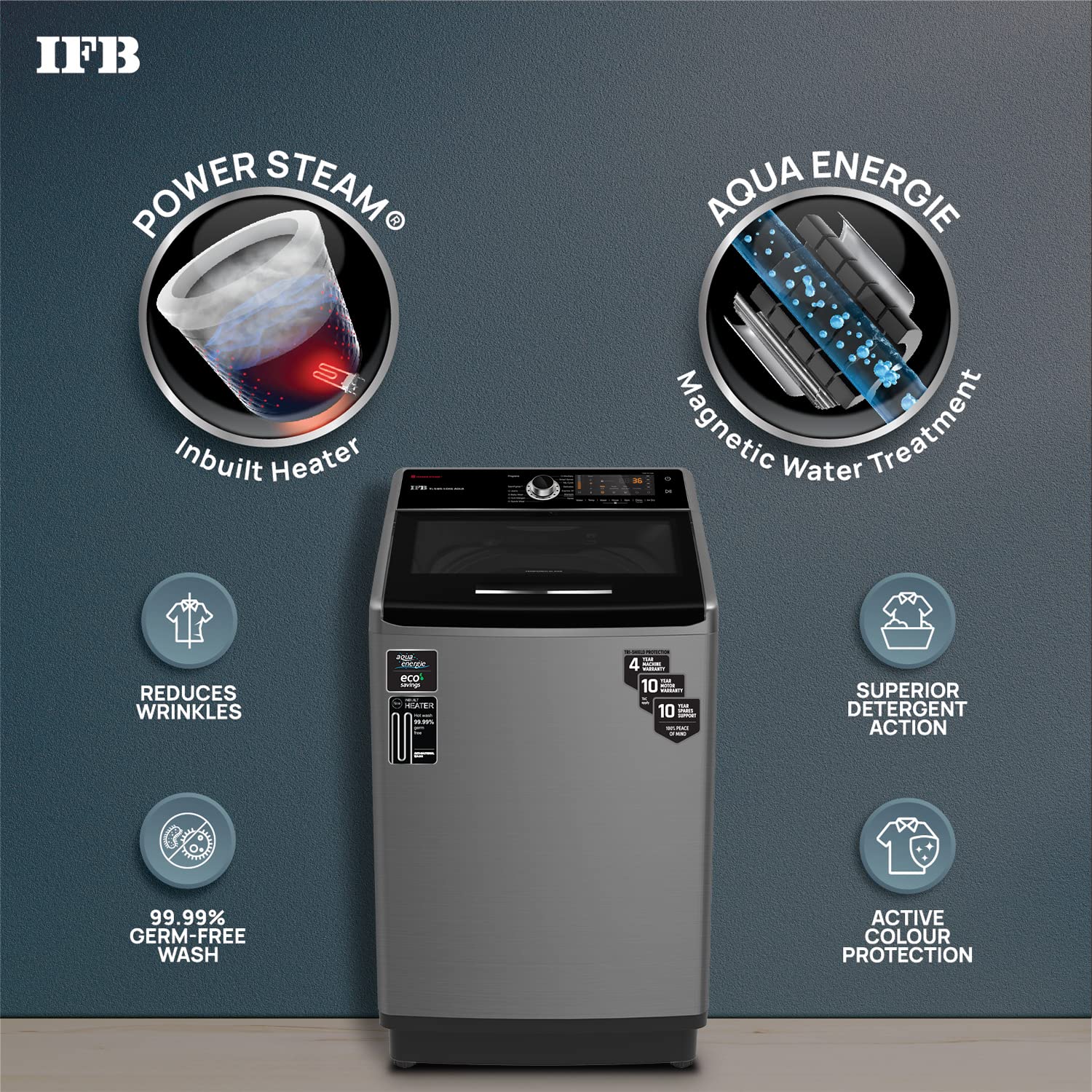 IFB 11.0 Kg 5 Star Top Load Washing Machine Aqua Conserve (TL-SIBS 11.0KG AQUA, Inox, Power Dual Steam, Inbuilt Heater) - Image 6