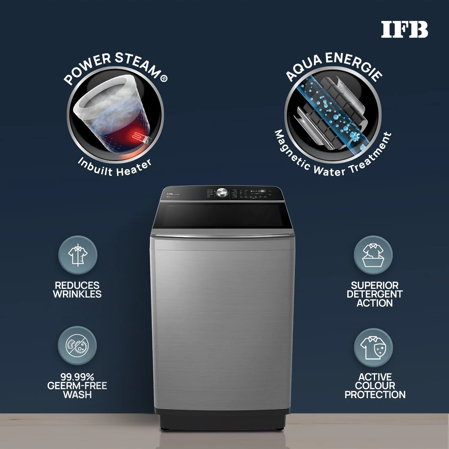IFB 11 Kg 5 Star with DeepClean® Technology, AI Powered, Fully Automatic Top Load Washing Machine (2025 Model, TL111IN3SN, PowerSteam®, Inbuilt Heater, 5D Wash, Aqua Energie, Inox) - Image 5