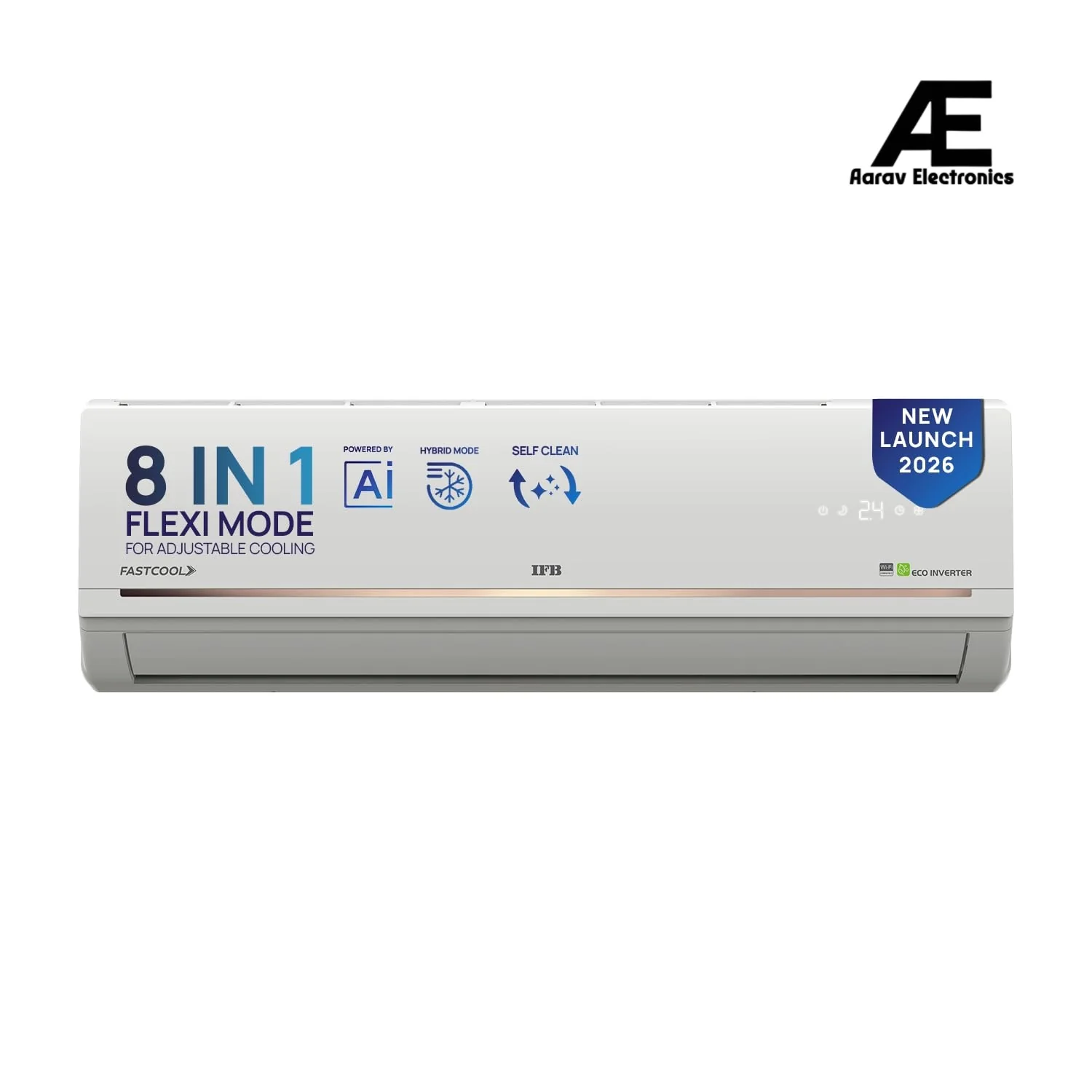 IFB 2 Ton 3 Star,New star rated, AI Powered Inverter Split Air Conditioner,Hybrid Mode, 8-in-1 Flexi Mode, Heavy Duty Compressor, Long Air Throw, Self Clean, Dual Gold Fins, 100% Copper, CI223GD32RGM3