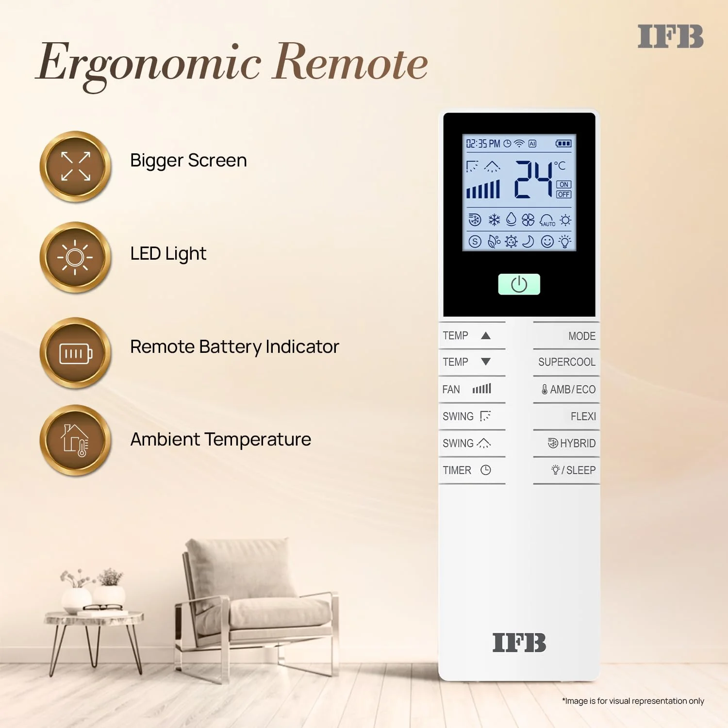 IFB 2 Ton 3 Star,New star rated, AI Powered Inverter Split Air Conditioner,Hybrid Mode, 8-in-1 Flexi Mode, Heavy Duty Compressor, Long Air Throw, Self Clean, Dual Gold Fins, 100% Copper, CI223GD32RGM3 - Image 12