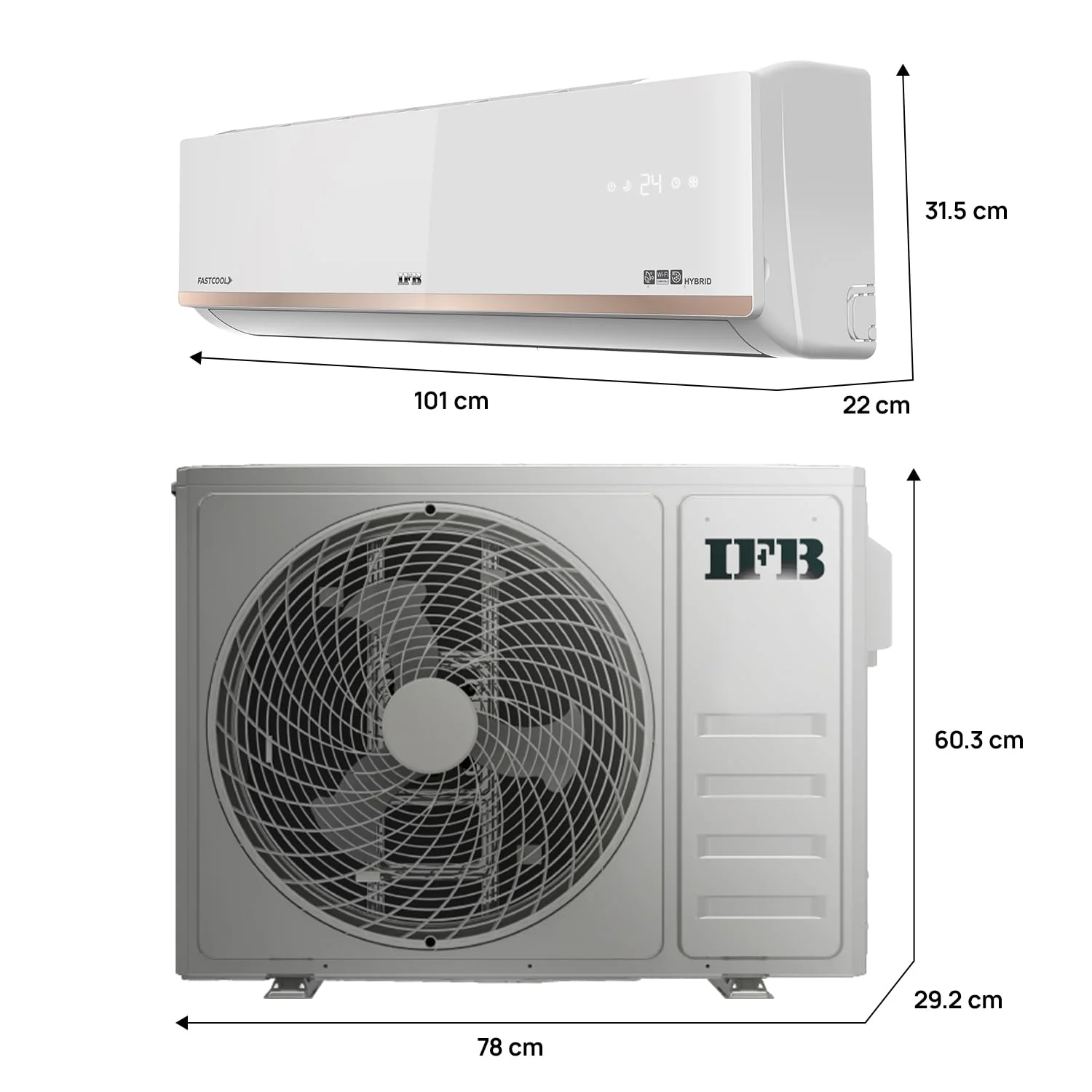 IFB 2025 Model Silver Star Series 2 Ton 3 Star Split AC with HD Compressor, AI, Dual Gold Fin, Nano Tek Coating &amp; 8-in-1 Flexi Mode – White (CI223SS32RGN1, Copper Condenser) - Image 2