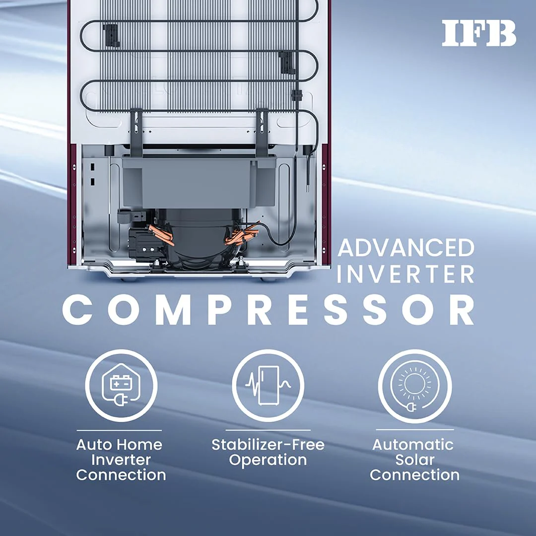 IFB 206L 4 Star Direct-Cool Single Door Refrigerator with Advanced Inverter Compressor (IFBDC-2324DRBE Midnight Bloom Red) Extraordinary Space with Humidity Controller - Image 4