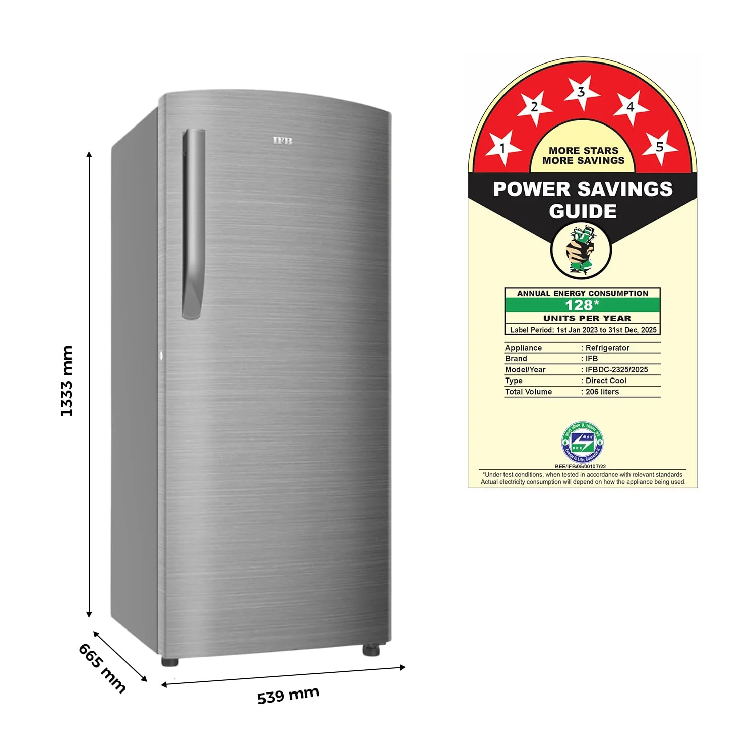 IFB 206L 5 Star Direct Cool Single Door Refrigerator (IFBDC-2325DBSE, Brush Grey, Advanced Inverter Compressor, Extraordinary Storage with Humidity Controller) - Image 13