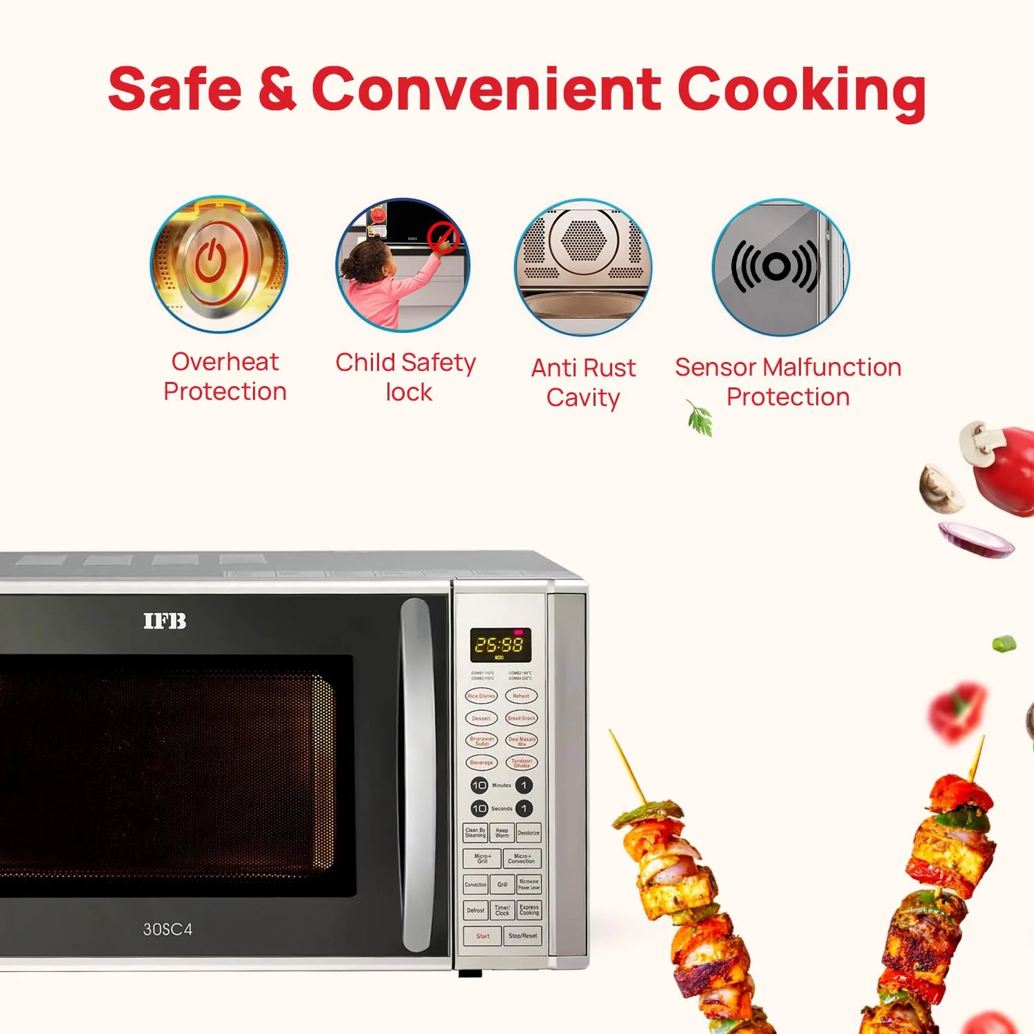 IFB 30 L Convection Microwave Oven (30SC4, Metallic Silver, with Starter Kit) - Image 3