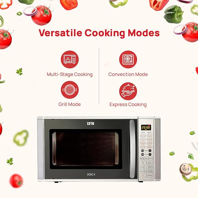 IFB 30 L Convection Microwave Oven (30SC4, Metallic Silver, with Starter Kit) - Image 5