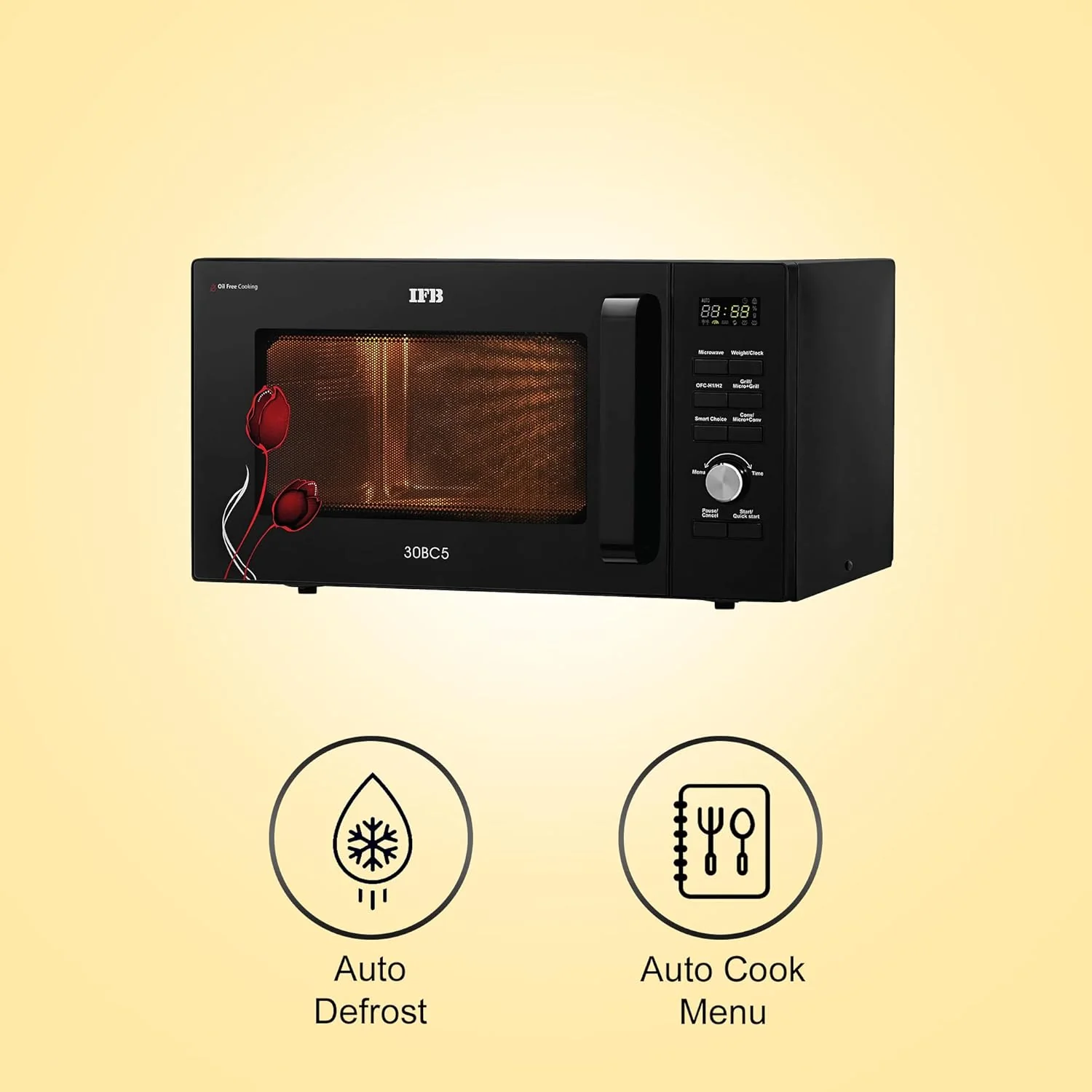 IFB 30 L Convection Microwave Oven with Oil Free Cooking (30BC5, Black, With Starter Kit) (Open Box / Without Box)) - Image 6