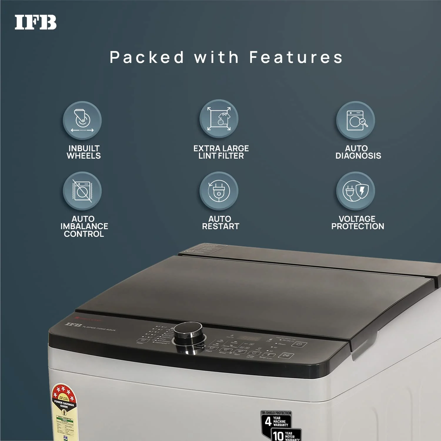 IFB 7.0 Kg Fully-Automatic Top Loading Washing Machine (TL-SPGS 7.0 KG Aqua, Medium Grey, 2X Power Steam, 4 Years Comprehensive Warranty) - Image 3