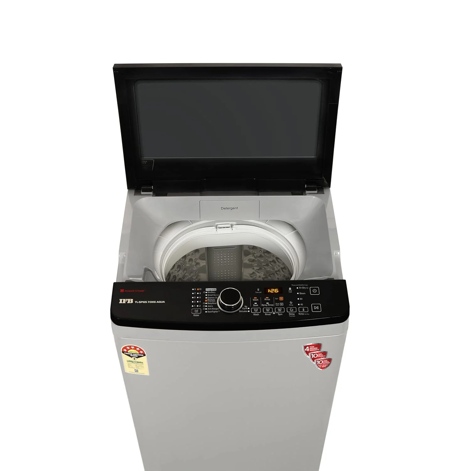 IFB 7.0 Kg Fully-Automatic Top Loading Washing Machine (TL-SPGS 7.0 KG Aqua, Medium Grey, 2X Power Steam, 4 Years Comprehensive Warranty) - Image 8
