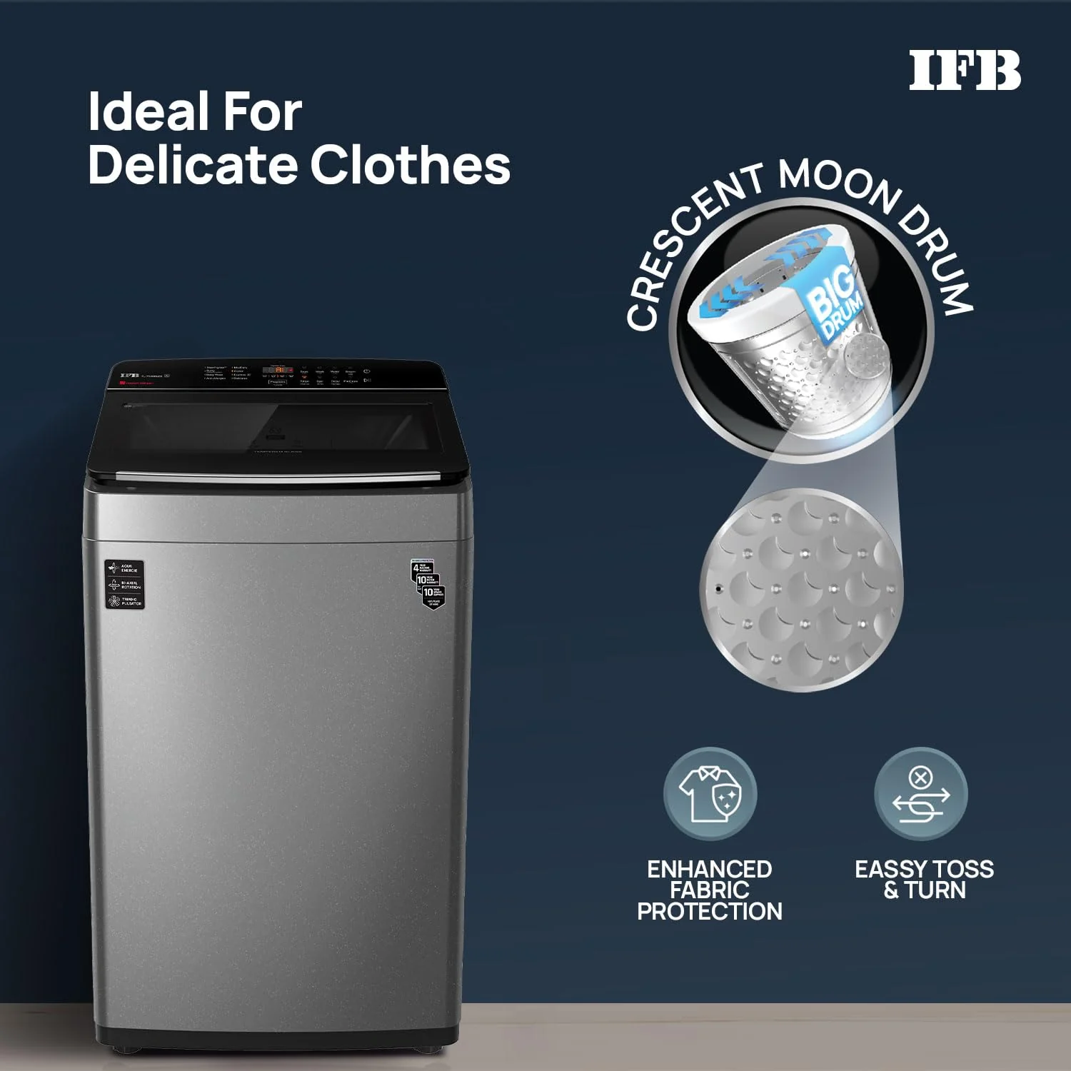 IFB 7.5 Kg 5 Star with DeepClean® Technology, AI Powered, Fully Automatic Top Load Washing Machine (TL751MS2S, PowerSteam®, Inbuilt Heater, Mystic Silver) - Image 8