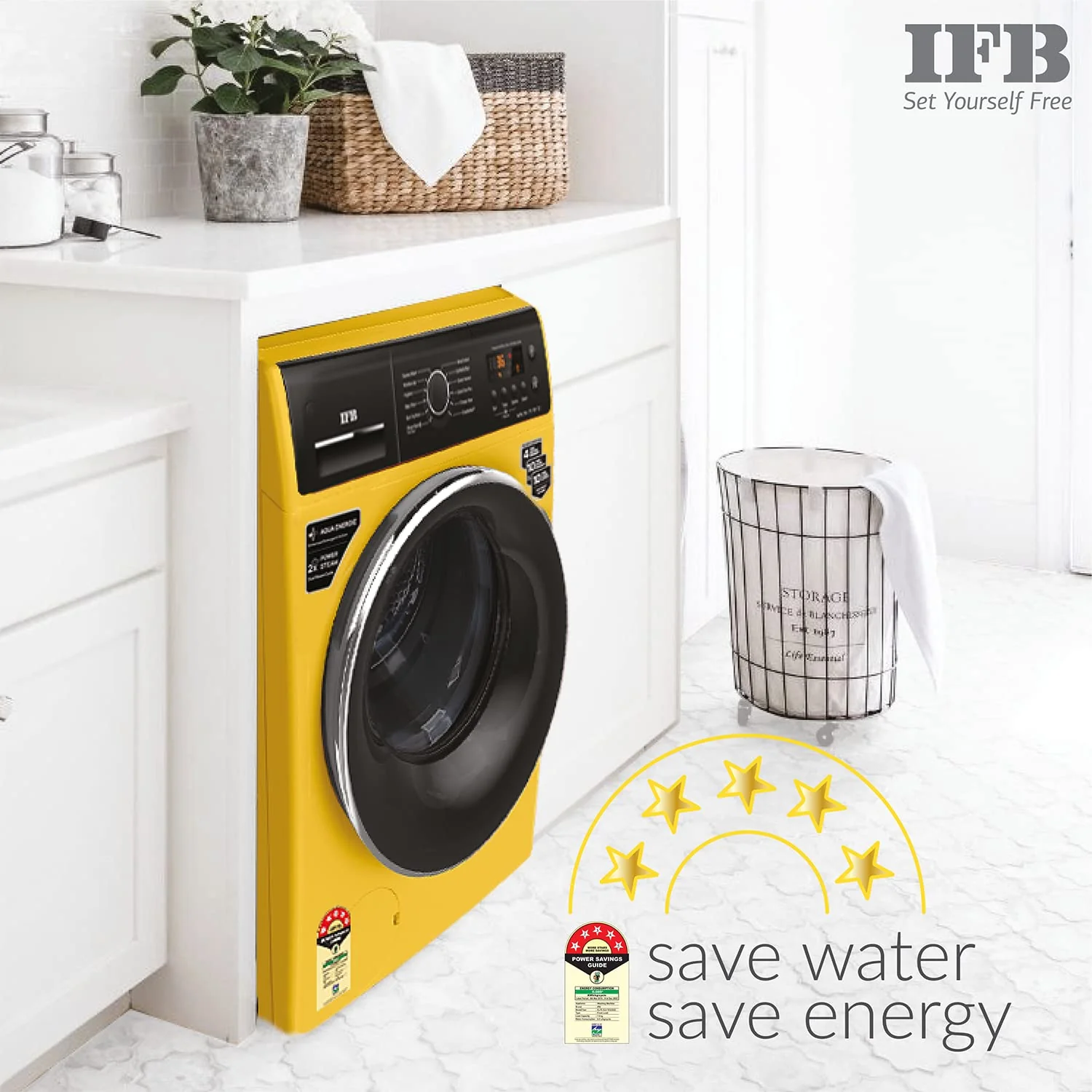 IFB 7 Kg 5 Star Front Load Washing Machine 2X Power Steam (ELITE ZLS 7012, Yellow, In-built Heater, 4 years Comprehensive Warranty) - Image 11