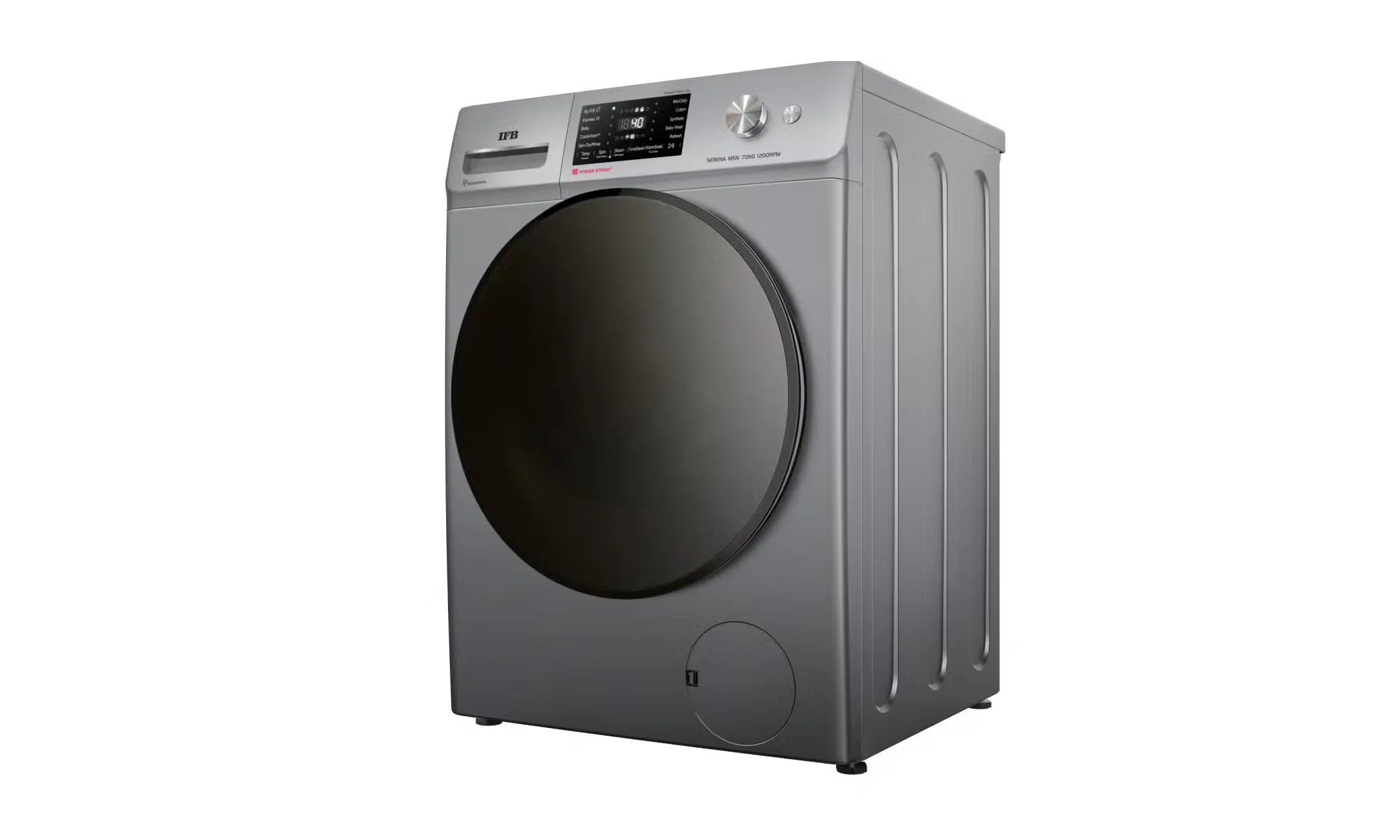 IFB 7 kg Fully Automatic Front Loading Washing Machine With Powered By AI,9 Swirl, 2X Power Steam,Refresh, ( SERENA MSN 7012K CMS, Metallic Silver, In-built Heater), 4 years Comprehensive Warranty - Image 3