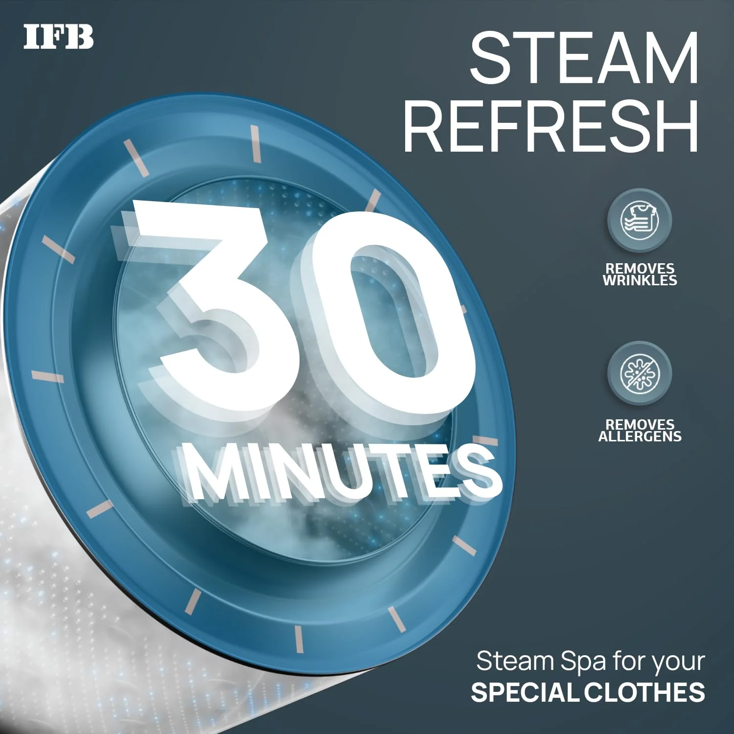IFB 8 Kg 5 Star AI Powered Fully Automatic Front Load Washing Machine Steam Refresh (SENATOR WSS 8014, Silver, In-built Heater, 4 years Comprehensive Warranty) - Image 9