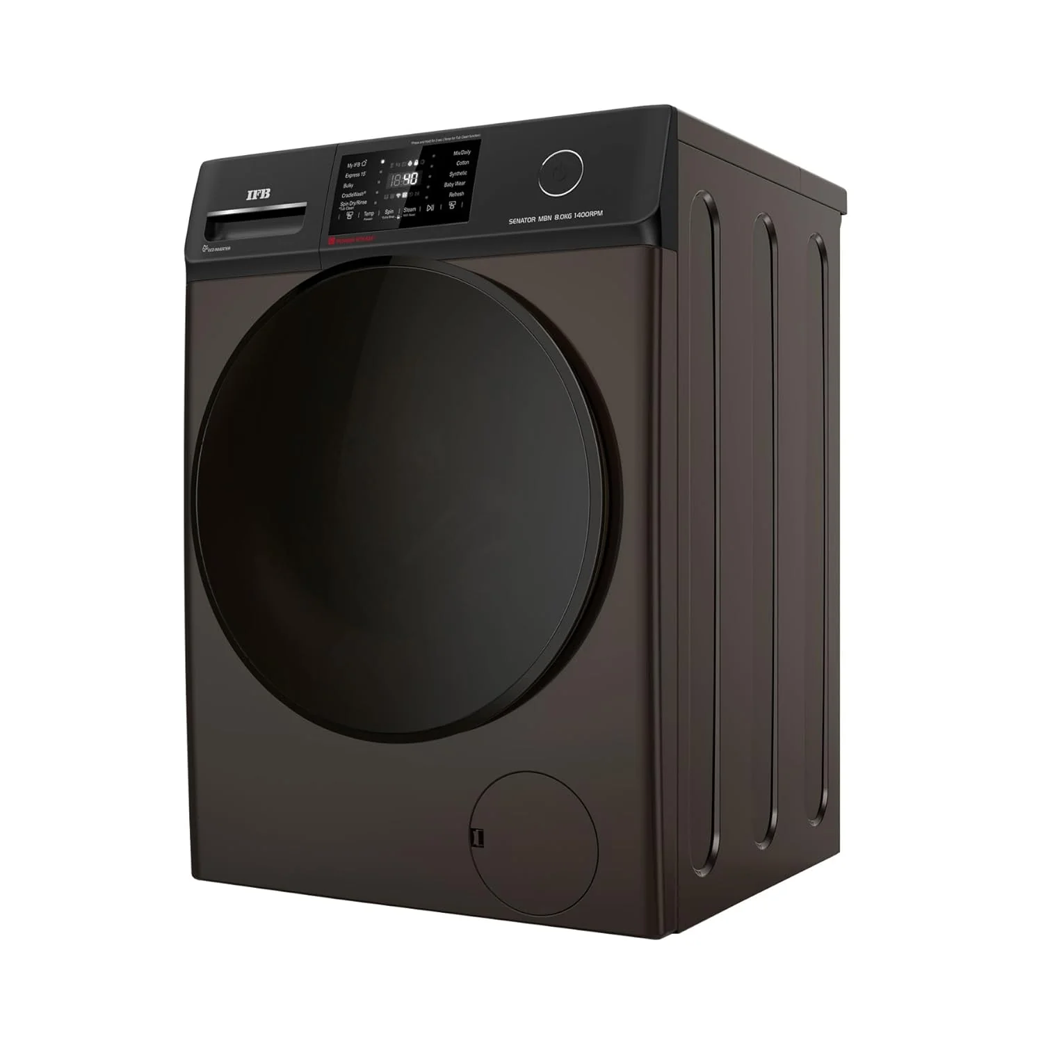 IFB 8 Kg 5 Star Powered by AI with 9 Swirl Wash, Fully Automatic Front Load Washing Machine (Senator MBN 8014, Steam Refresh Program with Eco Inverter, Mocha, 2024) - Image 4