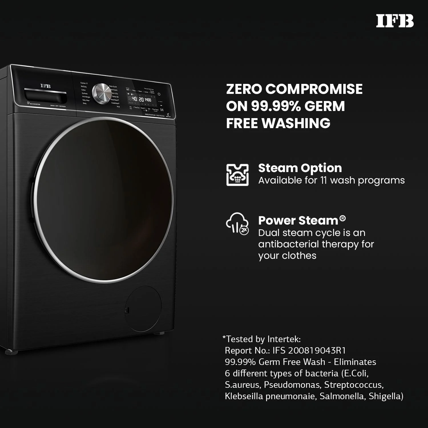 IFB 10 Kg/7 Kg/3 Kg 3-in-1, AI Powered, Fully Automatic Washer Dryer Refresher (IFB Laundrimagic®, WDR EXECUTIVE PLUS ZXB 10/7/3, 9 Swirl Wash, Eco Inverter Technology, Black VCM) - Image 5